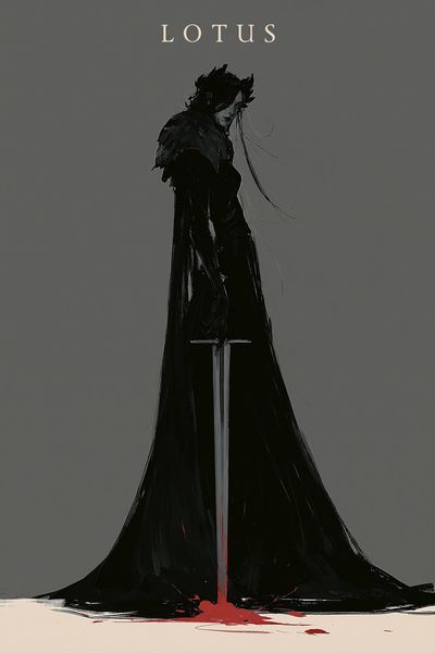 Lotus Dark Fantasy Illustration Poster.