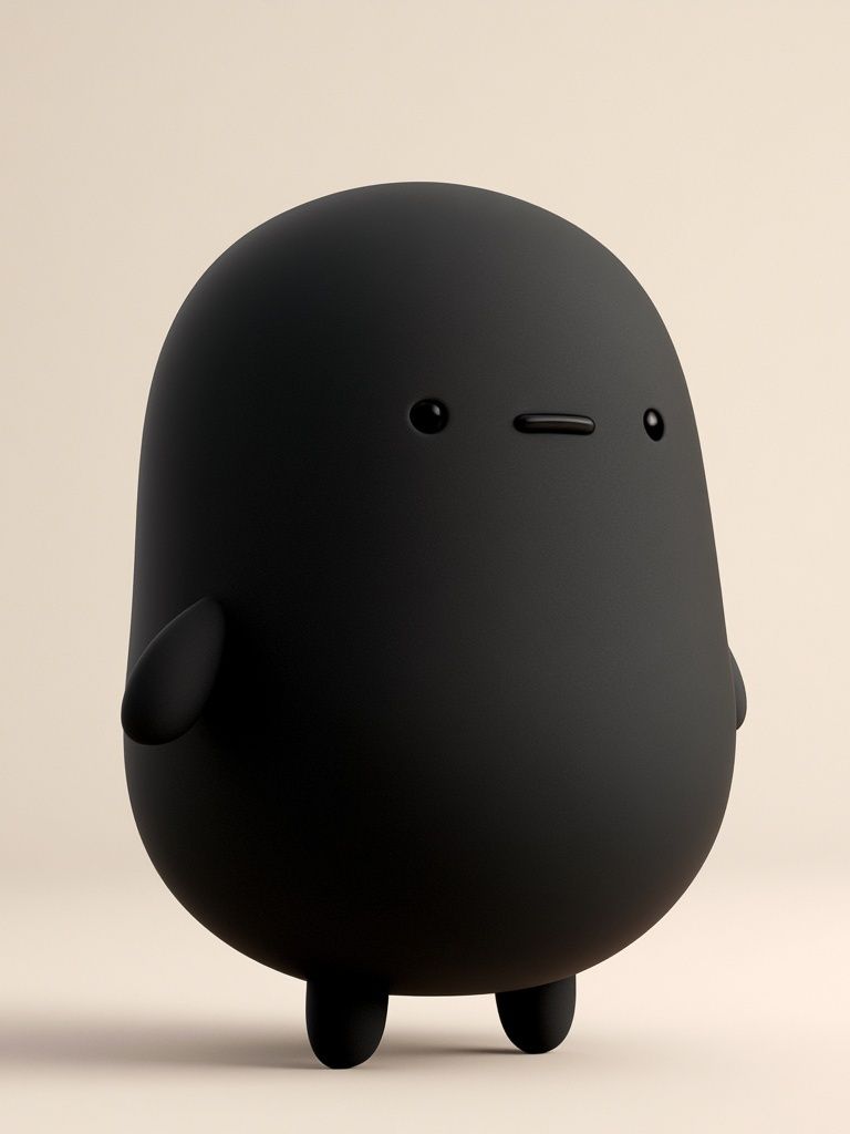 Minimal Black Character Poster. poster — illustration art