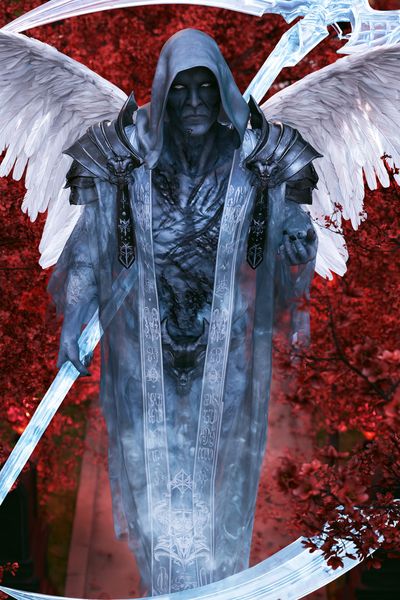 Winged Grim Reaper Fantasy Poster.