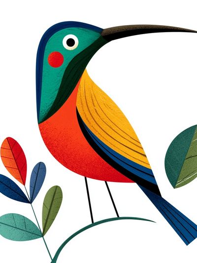 Colorful Bird Illustration Poster. poster