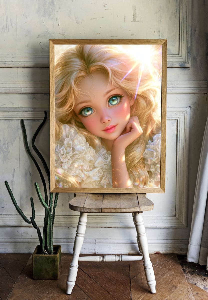 Dreamy Fairy Portrait Print. room preview