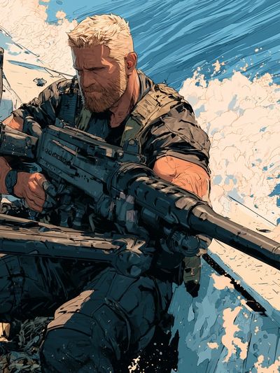 Tactical Soldier Action Illustration Poster.