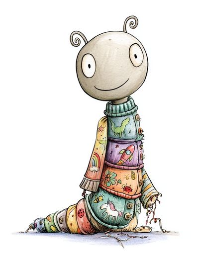 Whimsical Caterpillar Illustration Poster.