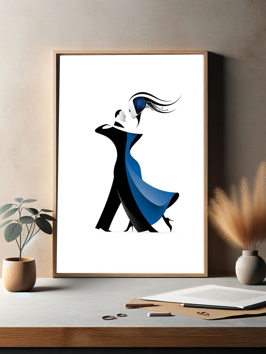 Cyber Dance Silhouette Poster. — room view 2