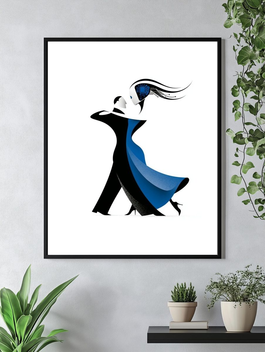 Cyber Dance Silhouette Poster. — room view 4