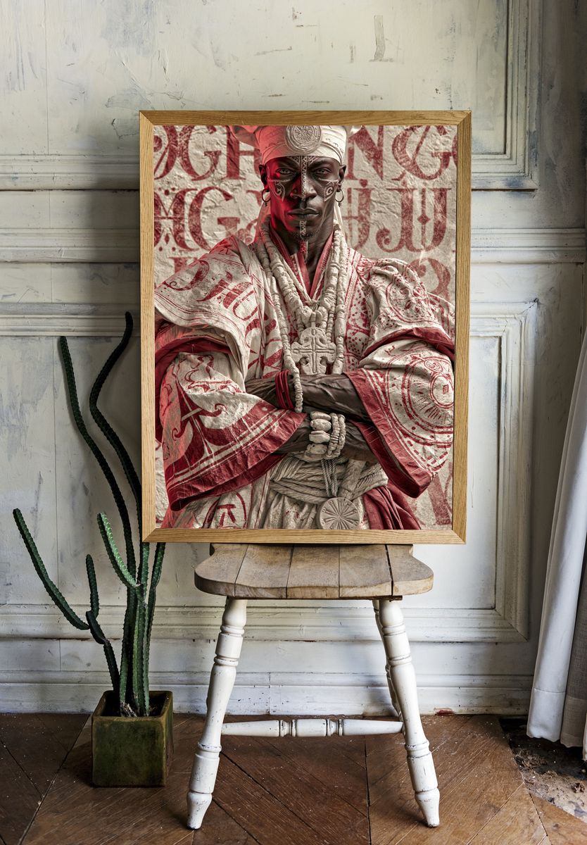 Ceremonial Figure Portrait Print. room preview