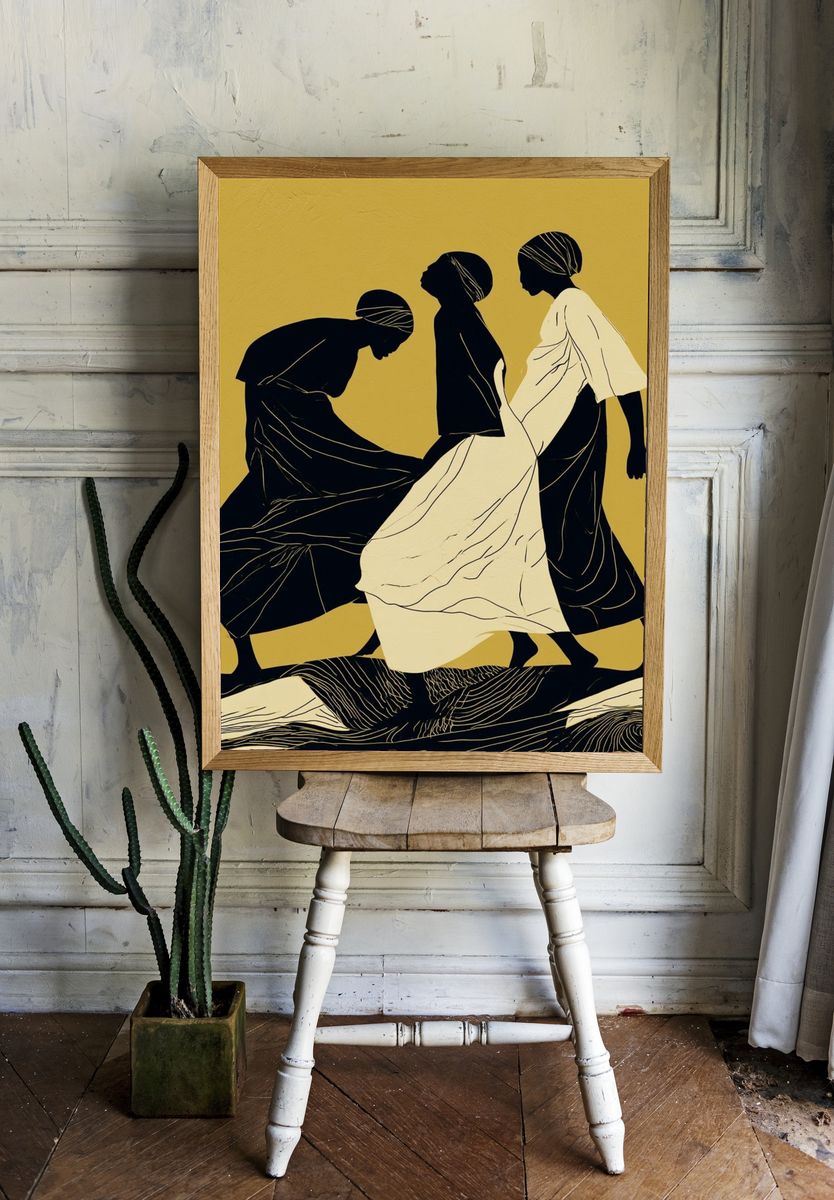 Abstract Figures — Illustration Print. room preview
