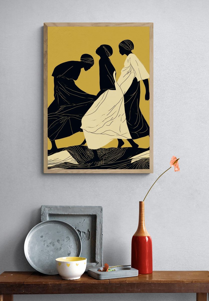 Abstract Figures — Illustration Print. — room view 3