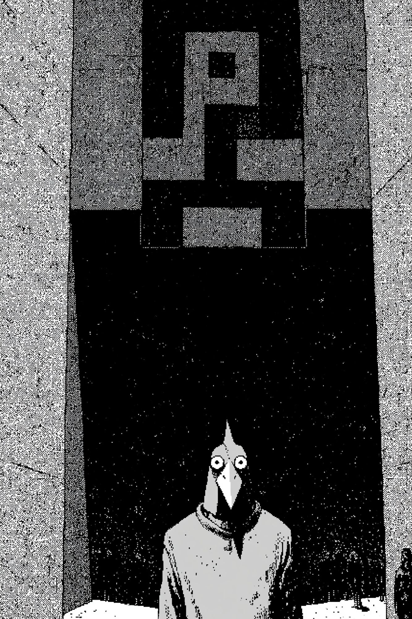 Surreal Bird Figure — Illustration Print. poster — illustration art