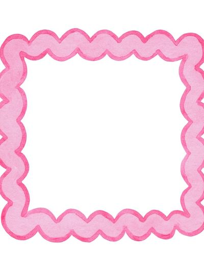 Pink Scalloped Frame Illustration Poster.