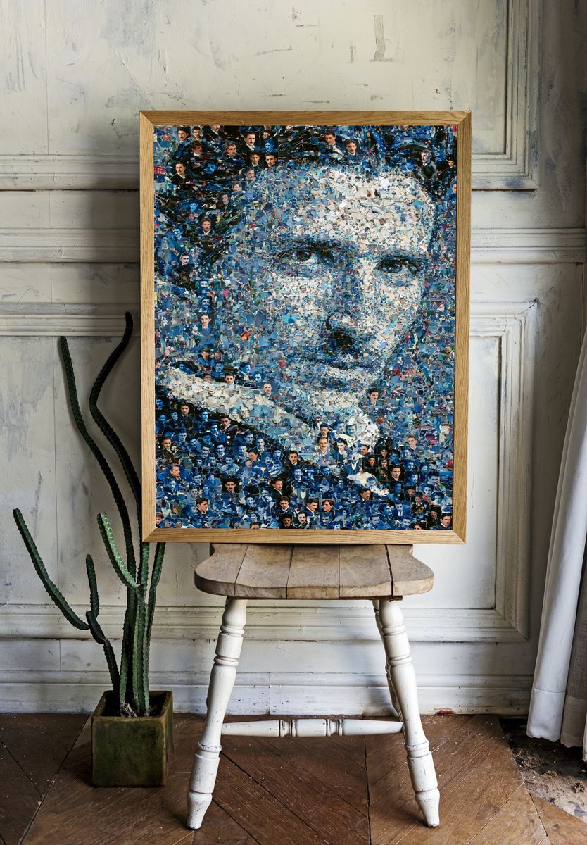 Blue Portrait Mosaic Poster. room preview