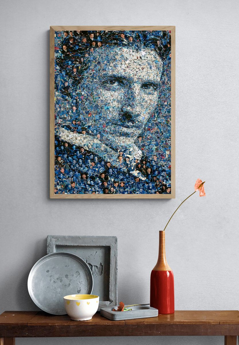 Blue Portrait Mosaic Poster. — room view 3