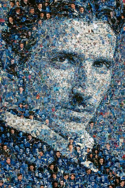 Blue Portrait Mosaic Poster.