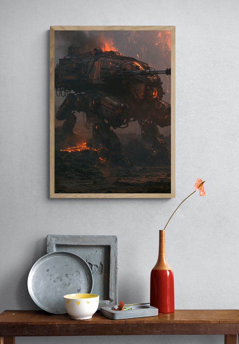 Volcanic Mech Battle Poster. — room view 3