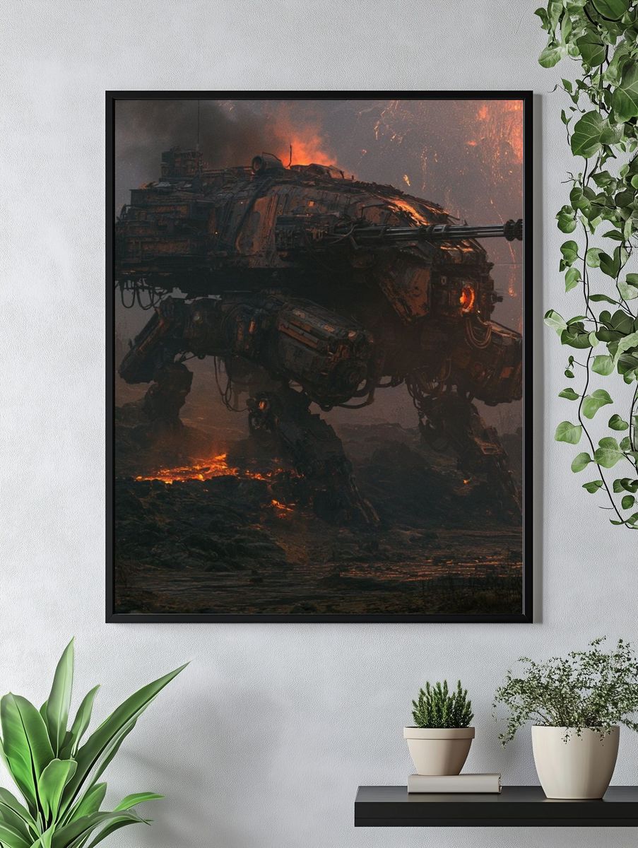 Volcanic Mech Battle Poster. — room view 4