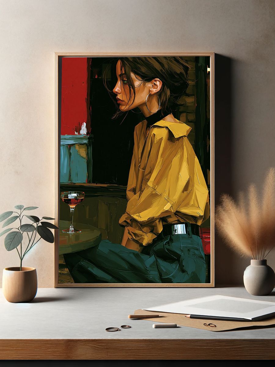 Urban Portrait Illustration Poster. — room view 2