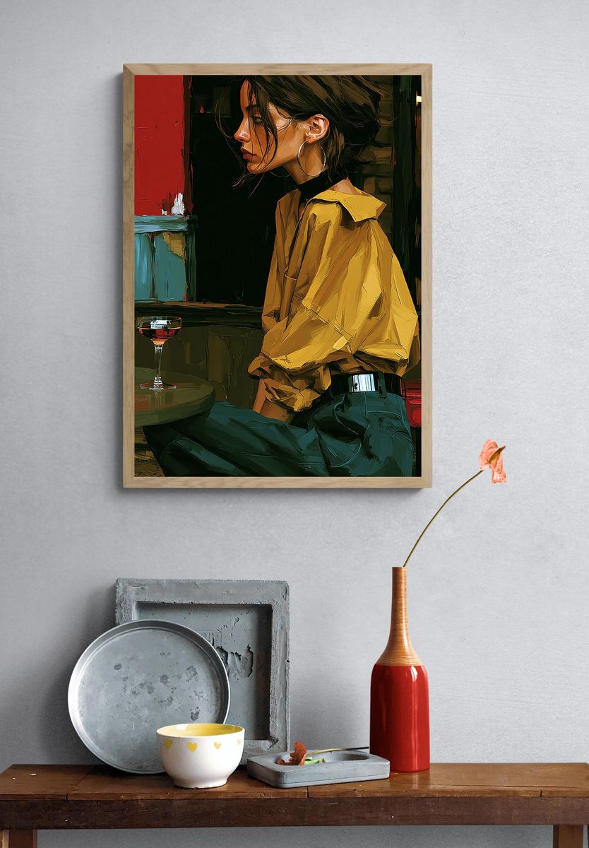 Urban Portrait Illustration Poster. — room view 3
