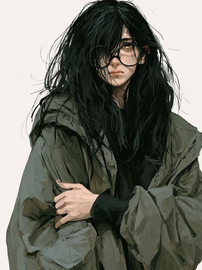 Brooding Portrait Illustration Poster. poster