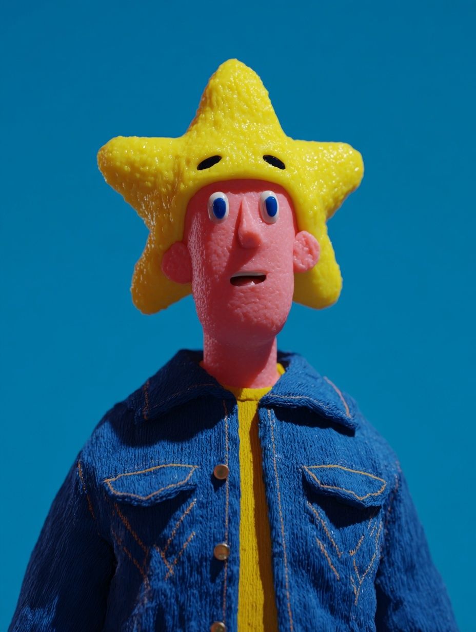 Star-Faced Character Illustration Poster. poster detail