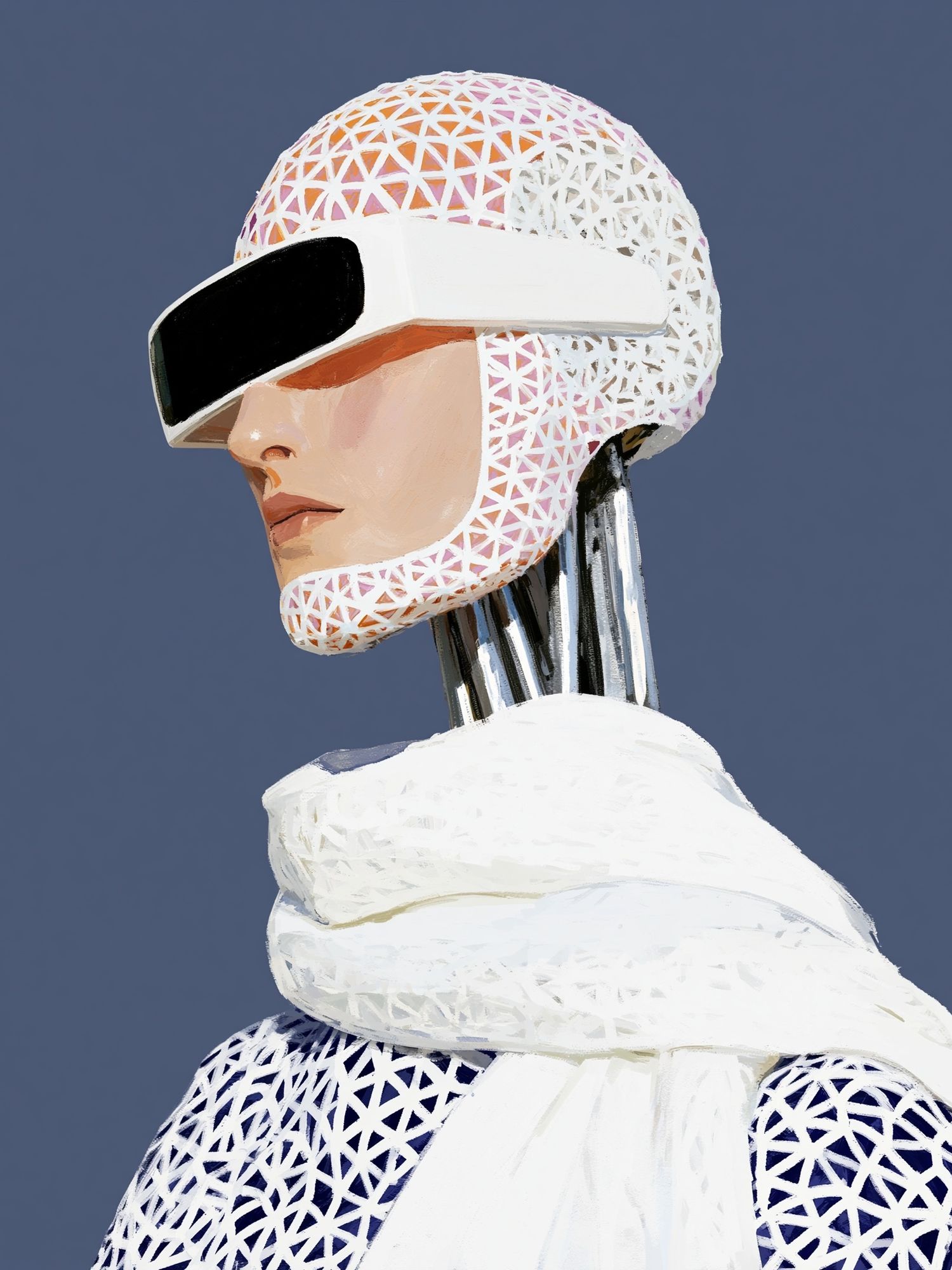 Futuristic Portrait Illustration Poster. poster detail