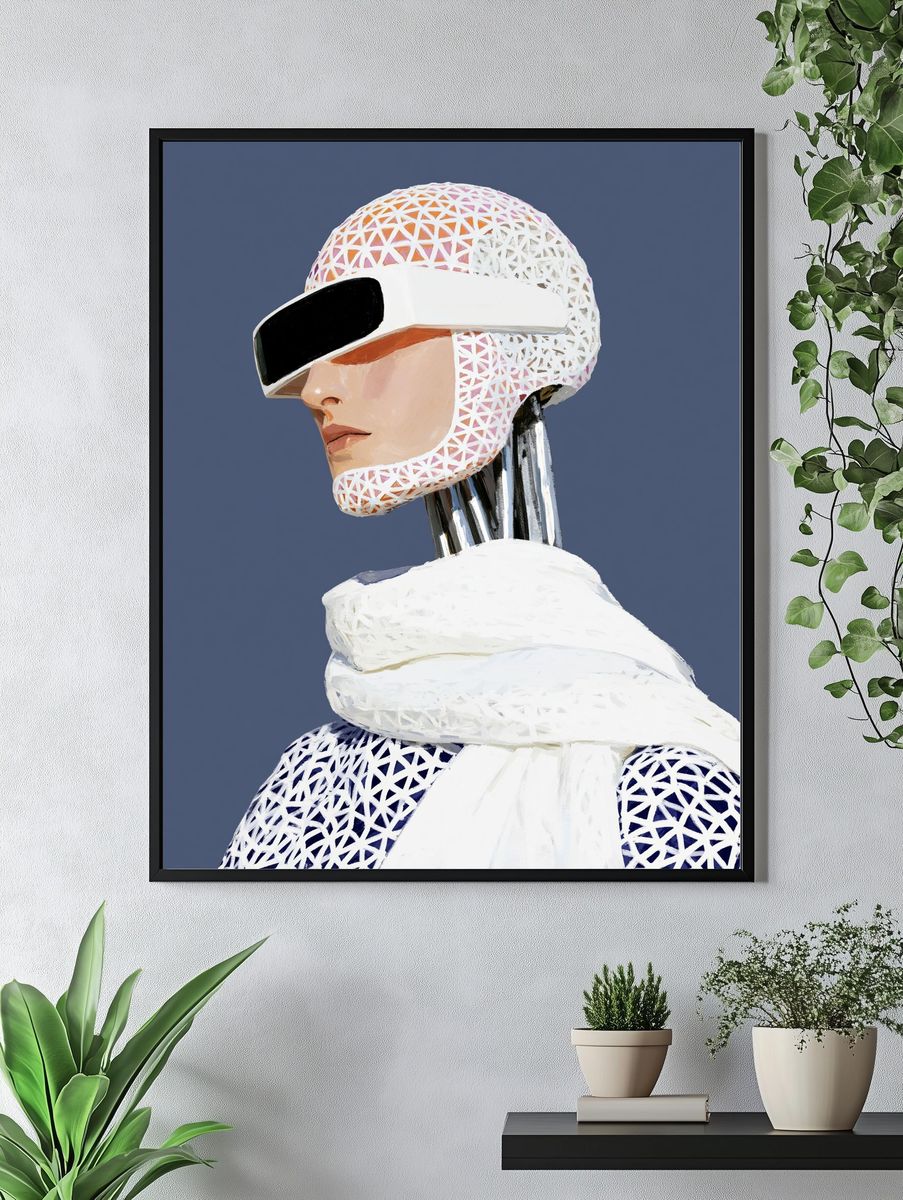 Futuristic Portrait Illustration Poster. — room view 4