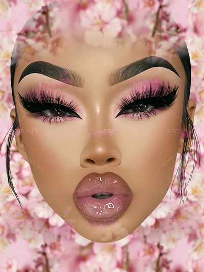Pink Glam Portrait Illustration Poster.