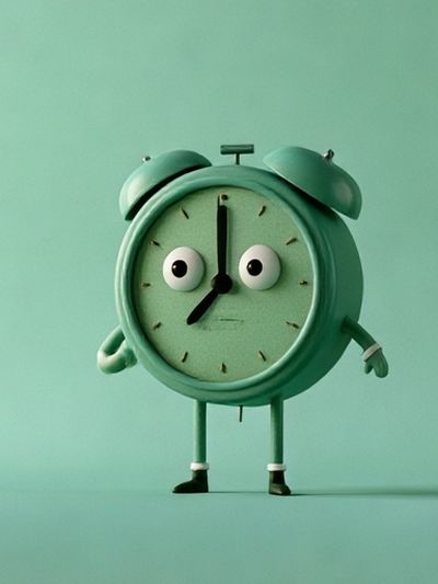 Cute Alarm Clock Illustration Poster.