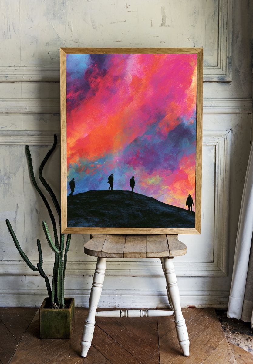 Dreamscape Silhouettes Illustration Poster. — room view 1