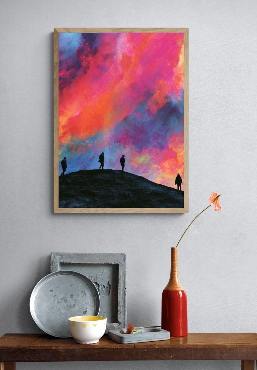 Dreamscape Silhouettes Illustration Poster. — room view 3