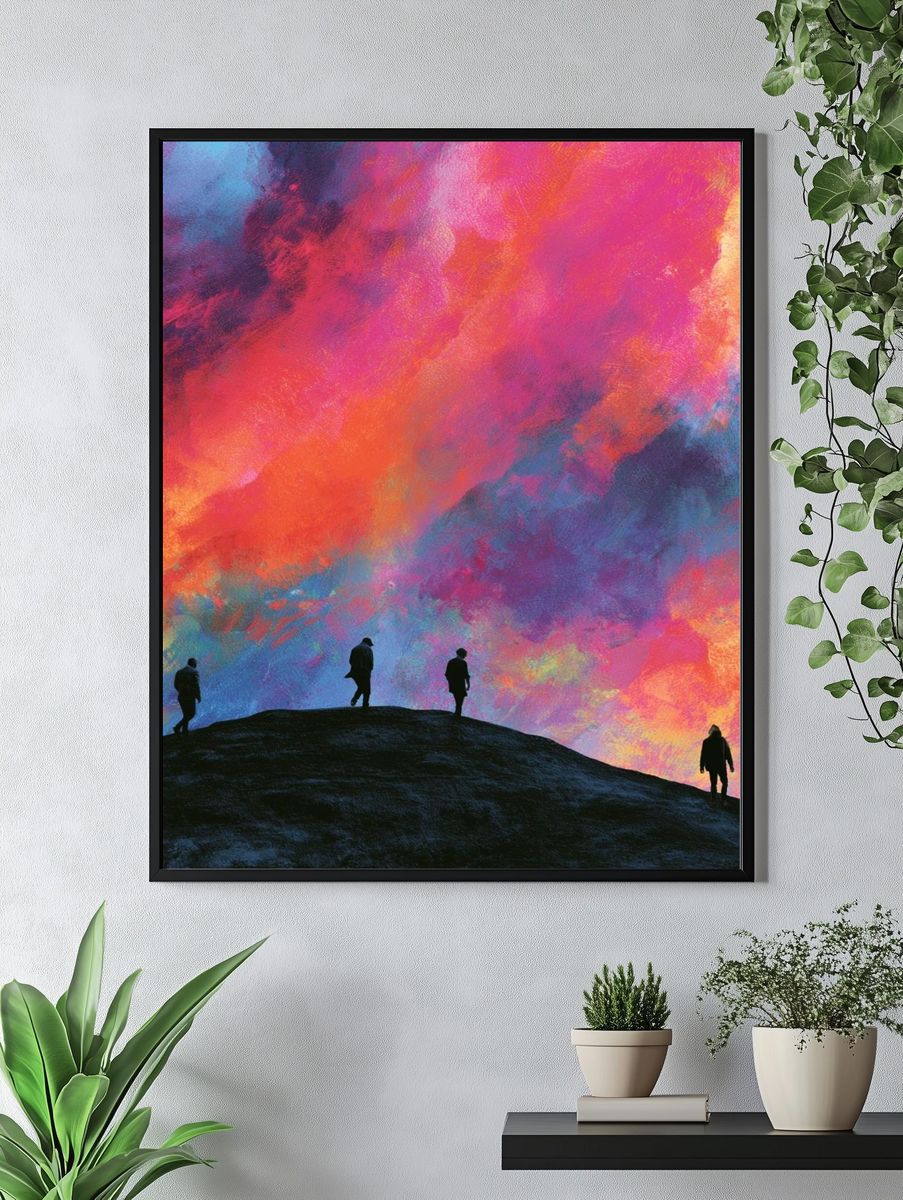 Dreamscape Silhouettes Illustration Poster. — room view 4