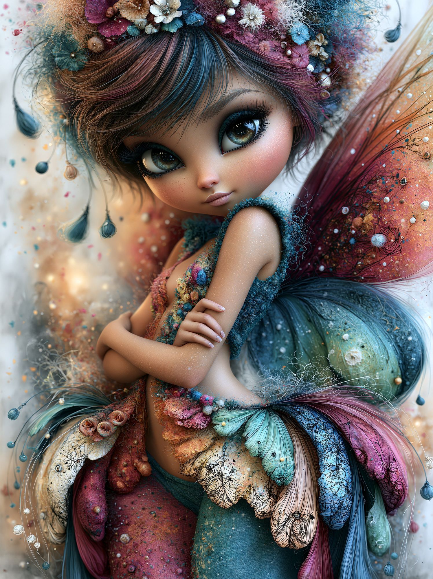 Whimsical Doll Portrait Print. poster detail