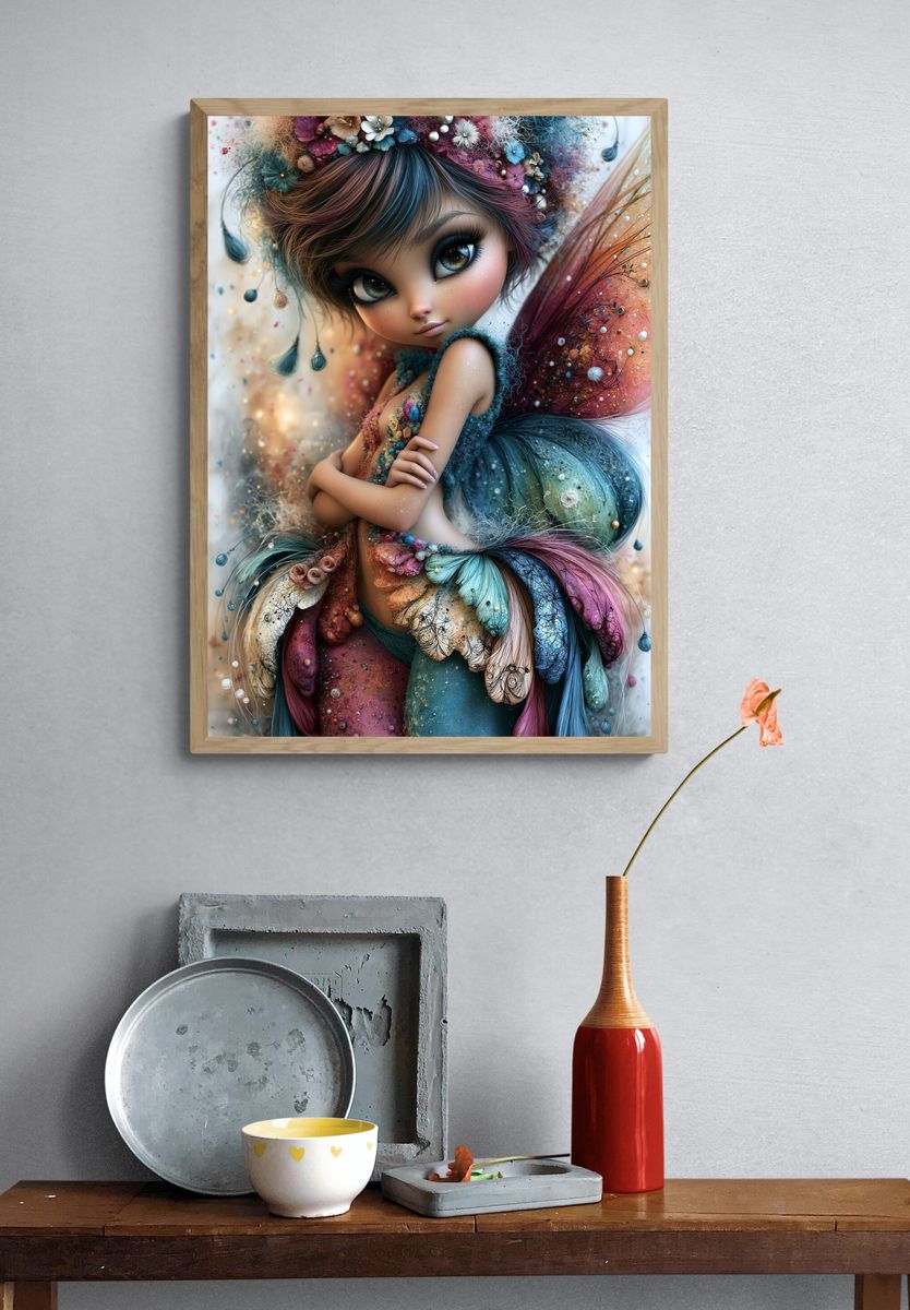Whimsical Doll Portrait Print. — room view 3