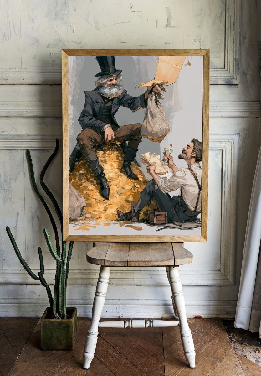 Victorian Street Scene Illustration Poster. — room view 1