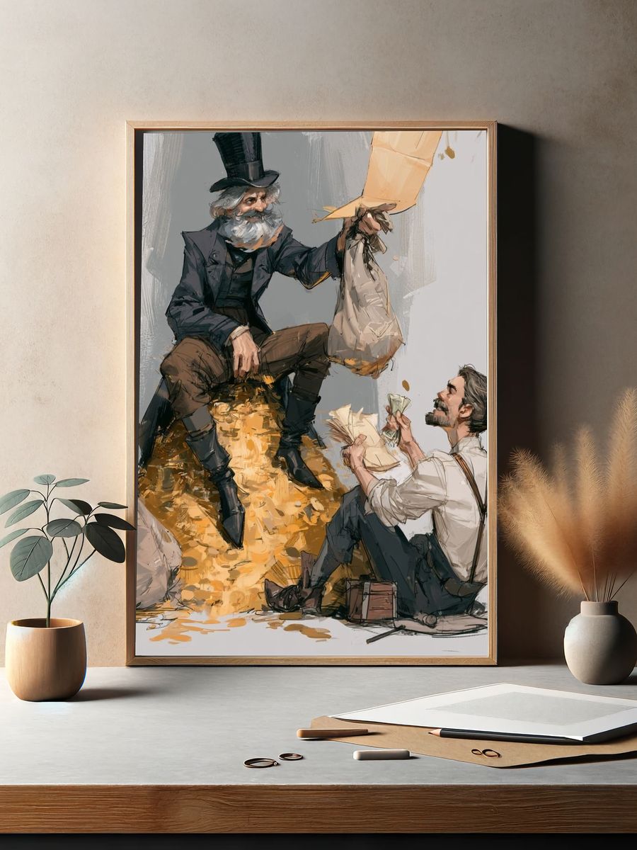 Victorian Street Scene Illustration Poster. — room view 2