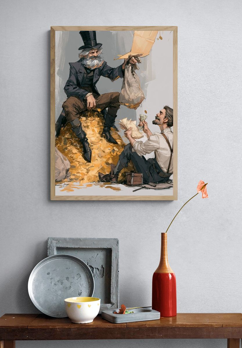Victorian Street Scene Illustration Poster. — room view 3