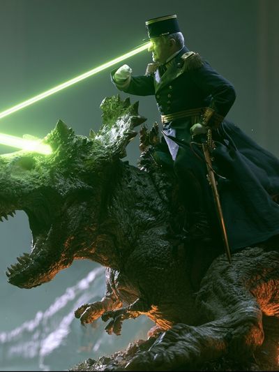 Laser Cavalry Dragon Poster.
