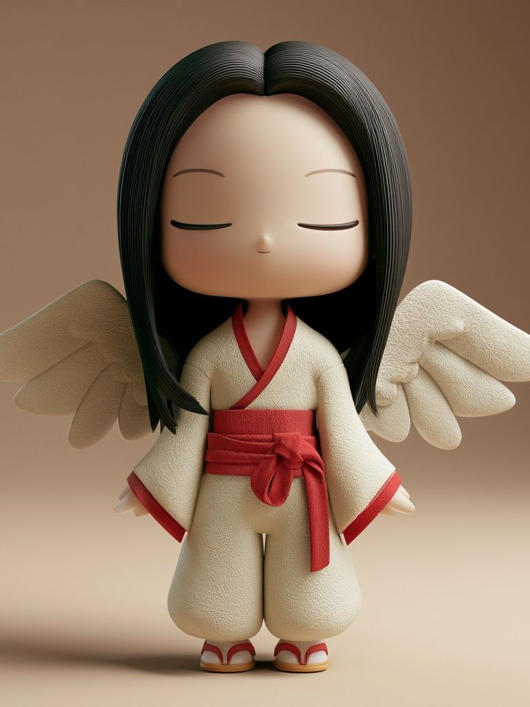 Serene Angel Figurine Illustration Poster. poster — illustration art