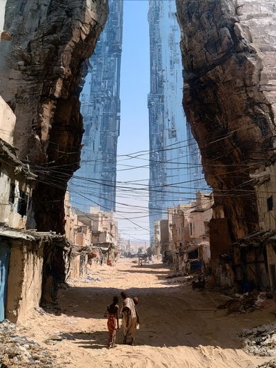 Deserted Futuristic Cityscape Print.
