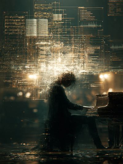 Piano Vision Digital Art Poster.