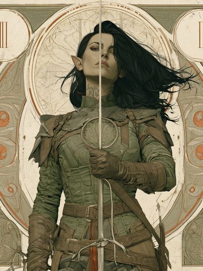 Elven Warrior Portrait Print.