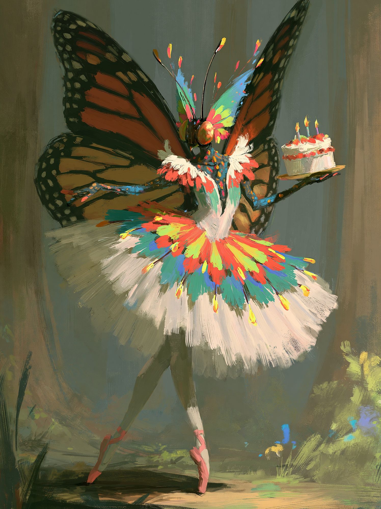 Butterfly Ballerina Illustration Poster. poster detail