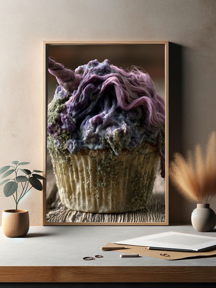 Surreal Unicorn Cupcake Print. — room view 2