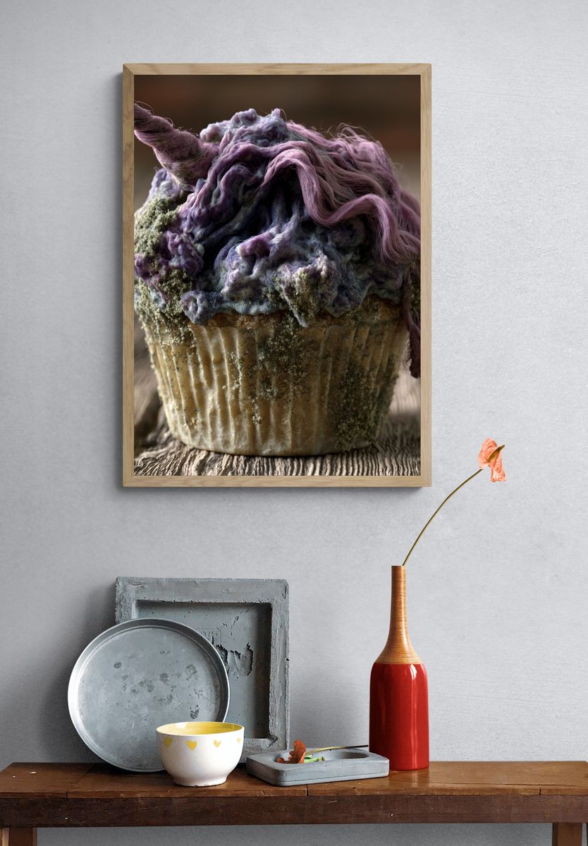 Surreal Unicorn Cupcake Print. — room view 3