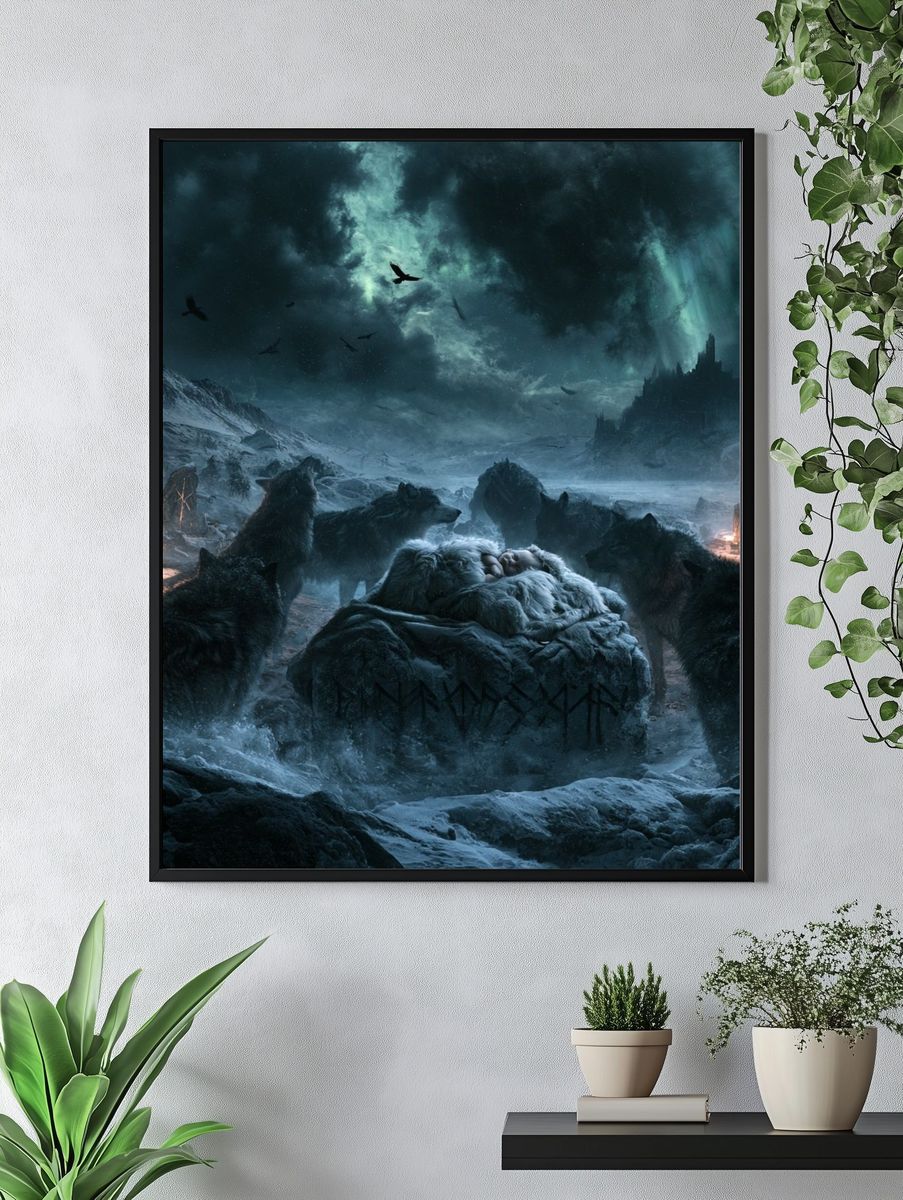 Winter Wolves Fantasy Poster. — room view 4
