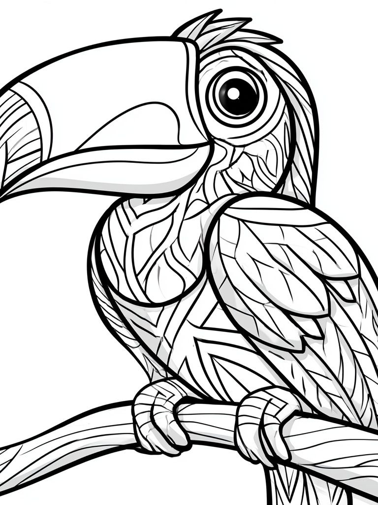Toucan Line Art Poster. poster detail