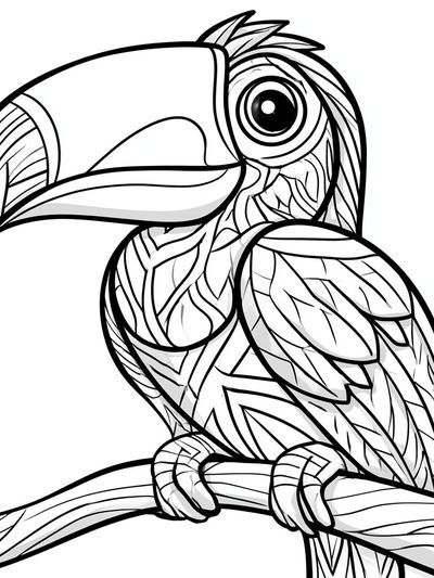 Toucan Line Art Poster. poster