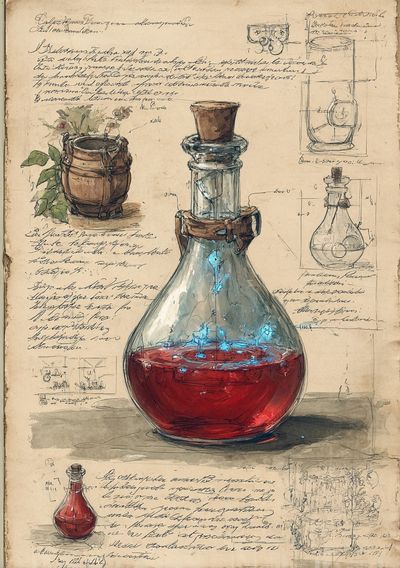 Alchemy Flask Sketch Poster. poster