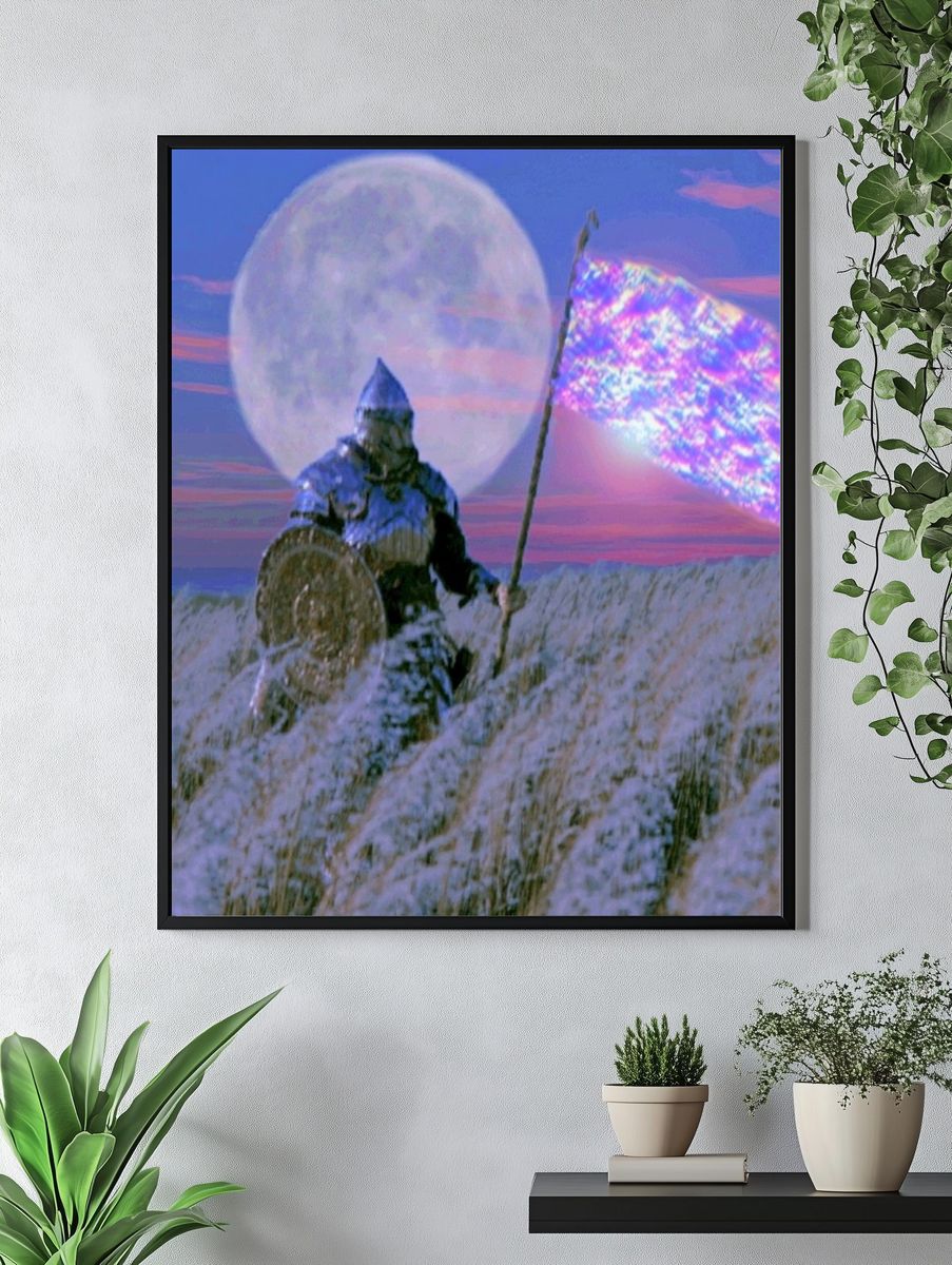 Moonlit Knight Fantasy Print. — room view 4