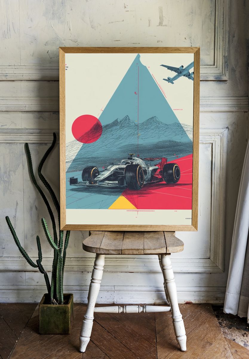 Formula Racing Abstract Poster. — room view 1