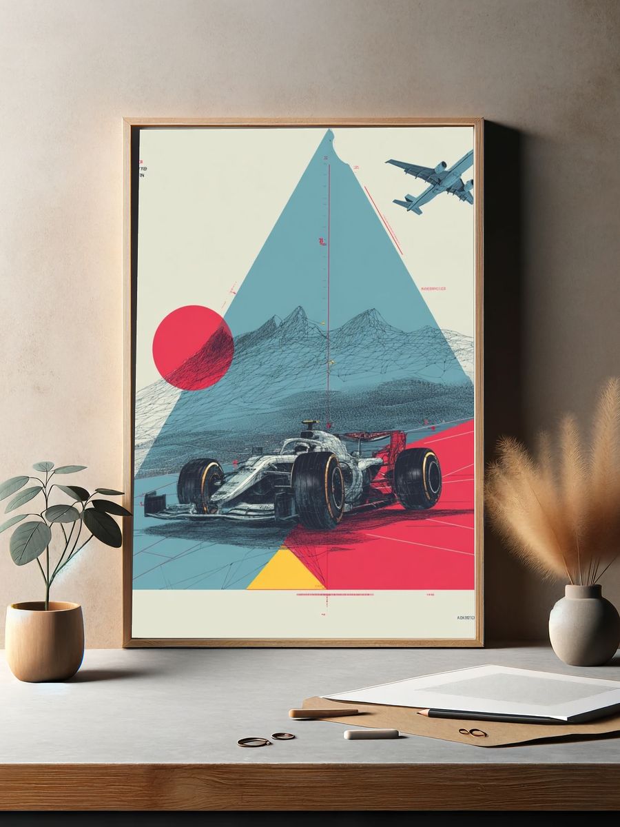Formula Racing Abstract Poster. — room view 2